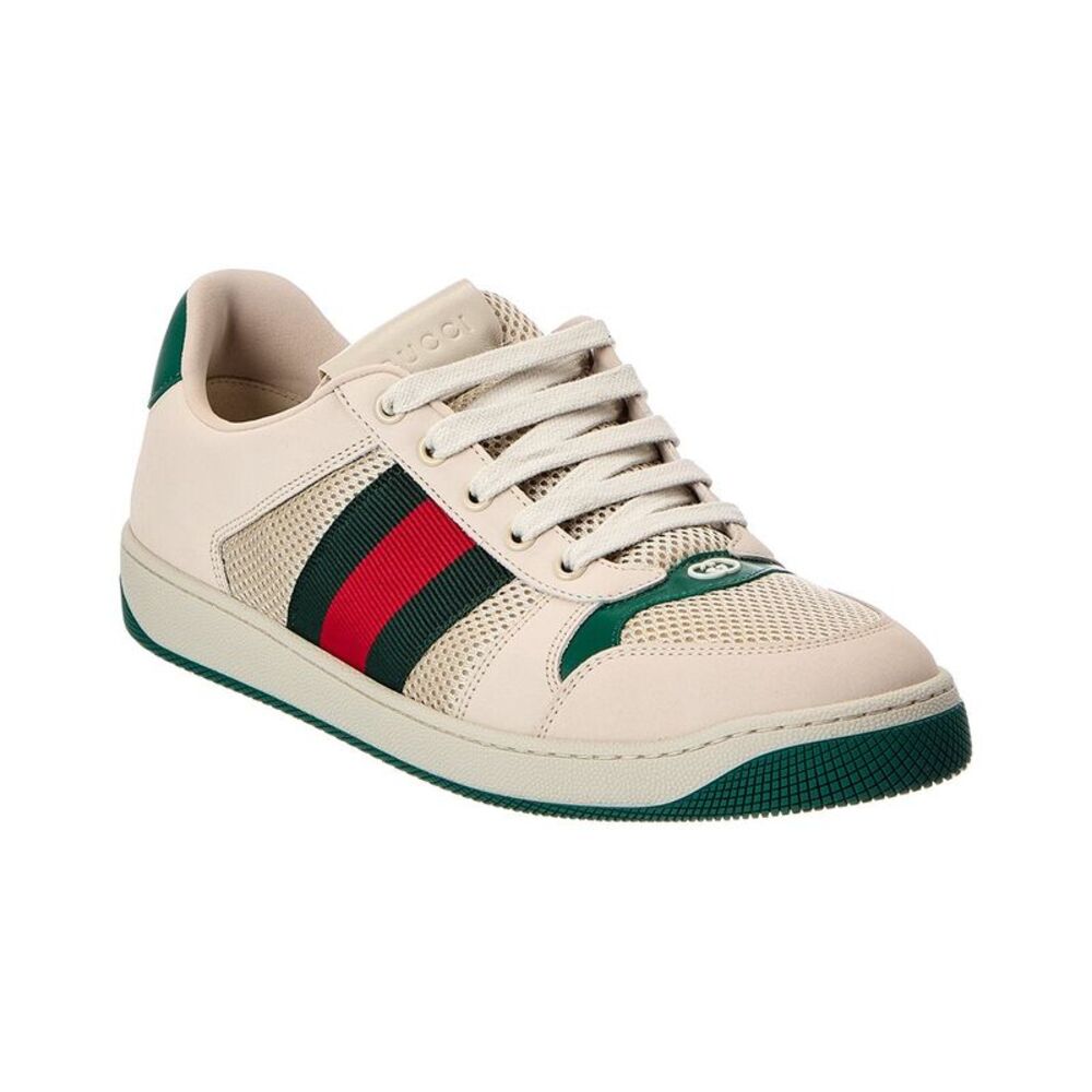 Gucci Leather & Mesh Sneaker, White